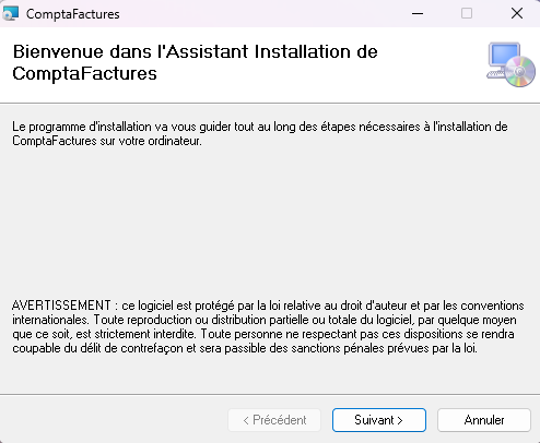 Page d'accueil de l'installateur